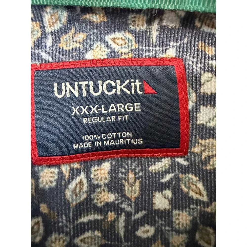 UNTUCKit Lakemont shirt regular fit Mens‎ 3XL Navy Floral Cotton Button Down EUC